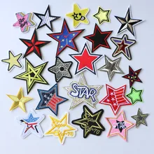 3D ажурные звезды, красочные звезды значок вышитый утюг на патч для одежды DIY полосы одежды лоскутное стикер пользовательские значки