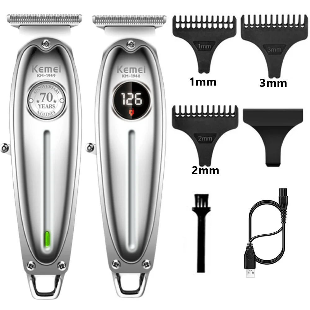 KM-1949/1948 Electric Barber Full Metal Housing Hair Trimmer for Men Lithium Lon Powerful Beard Trimmer Finishing Machine