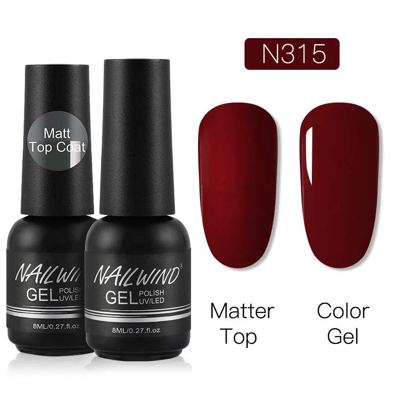 2PCS 15 NAILWIND матовый гель для ногтей polsih Гибридный Полупостоянный УФ светодиодный базовый гель для ногтей для маникюра Набор гель-лака - Цвет: 2PCS 15