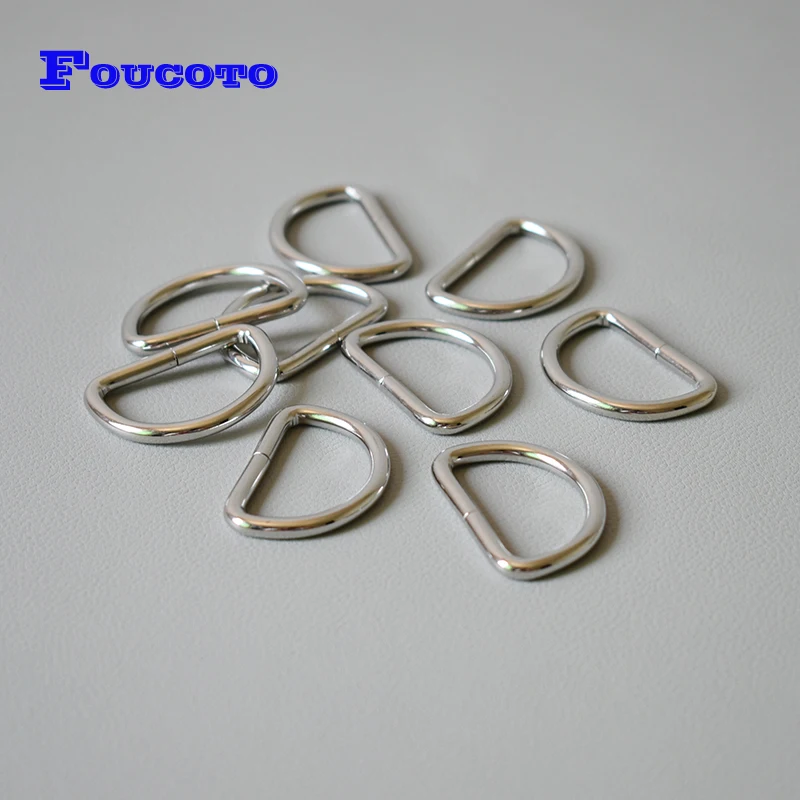 

100pcs Silver D-shaped Buckle Unwelded D Ring Semicircle Button For 32mm Diy Backpacks Straps Bags Pet Collar Accessories