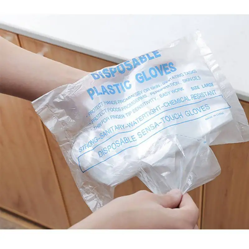 50 шт/100 шт прозрачные пластиковые одноразовые перчатки для ресторанного обслуживания гигиены питания