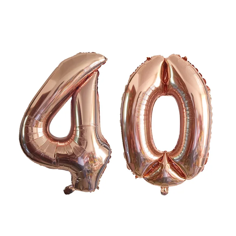 Set of 2 Colorful 30th Birthday Foil Balloons - Pink, Blue, Gold Party Decorations