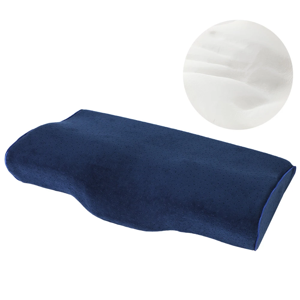 Подушка из пены с эффектом памяти, 3 цвета, Ортопедическая подушка, латексная подушка для шеи, волокно, медленный отскок, мягкая подушка, массажер для здоровья шейки матки - Цвет: 60x34x12cm blue