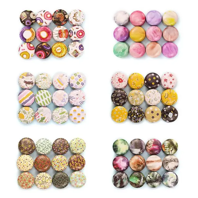 Mini Colorful Candles Tins 12pcs Mini Flowers/Artistic Patterns Tin Box For DIY Candles Jar Balm Round Empty Iron Case Portable Lipstick Spices Storage Candy Storage Iron 1