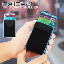 Mini Aluminum Automatic RFID Card Male Wallet Mini Package Aluminum Metal Protective Gear Storage Bag Smart Quick Release Women