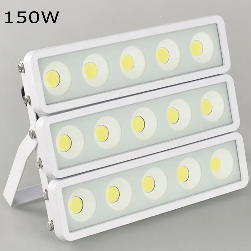 150W White Shell 1 шт. 50 Вт 100W 150W 200W AC220V 230V 240V COB открытый Водонепроницаемый Пейзаж Двор Газон садовый Светодиодный прожектор светильник Потолочные Светильник - Испускаемый цвет: 150W White Shell