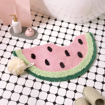 

Thicken microfiber pink waterlemon shaped bath mat doormat mats slip-resistant shower mat, anti-slip floor pad bathroom