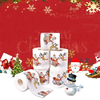 

1/3PC NEW CREATIVE mas Decor Tissue Roll Christmas Pattern Series Roll Paper Prints Funny Toilet Paper Home Santa Claus Supplies