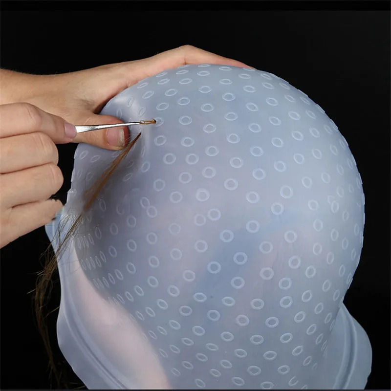 Silicone Reusable Hair Colouring Highlighting Dye Cap Frosting Tipping with Needle Professional Hair Dyeing Cap Tool Dropship Silicone Reusable Hair Colouring Highlighting Dye Cap Frosting Tipping with Needle Professional Hair Dyeing Cap Tool Dropship