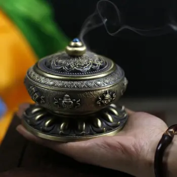 

Censer burner; incense burner solid statue antique Pure brass bronze Tibet Rare