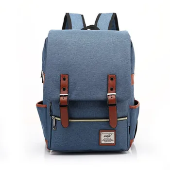 

Fashionable Mens Women Backpack Canvas Vintage Backpacks Student School Bags Waterproof Travel Rucksack Teenagers Bookbag Black
