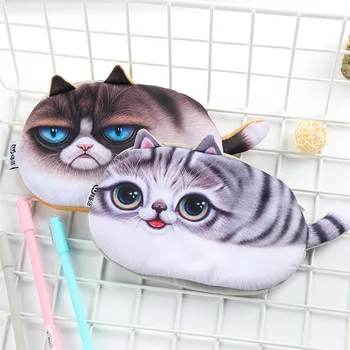 

Kawaii Pencil Case Novelty cat flannel School Supplies Bts Stationery Gift Estuches School Cute Pencil Box Pencil Bag