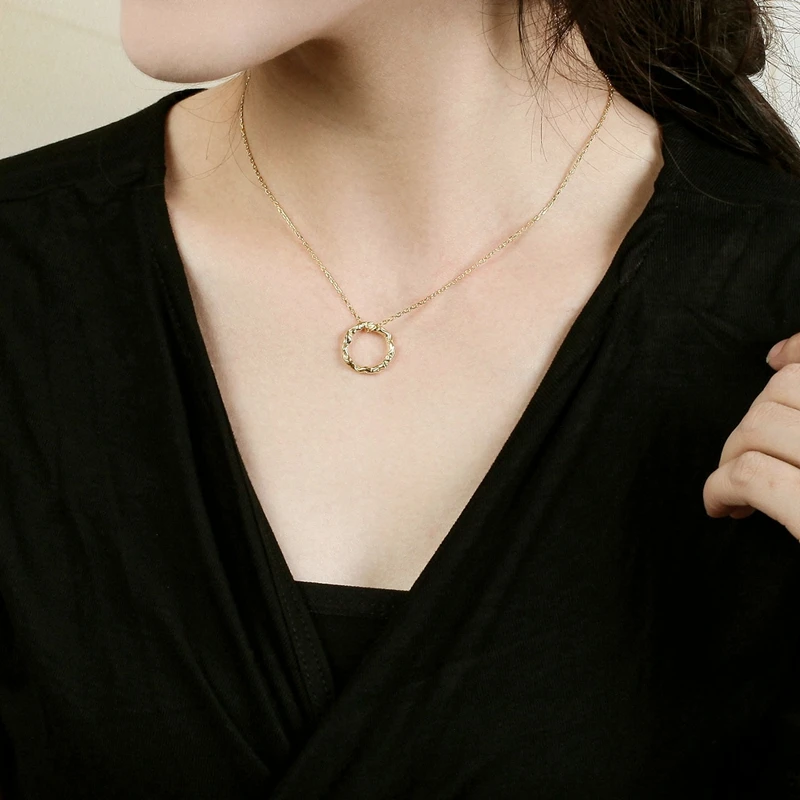 Silvology нерегулярная круглая подвеска шейный лак серебро 925 пробы 18 К золото минималистское ожерелье для женщин Элегантный ювелирный подарок