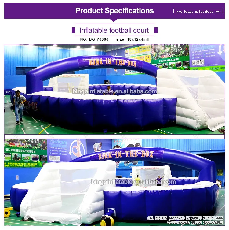 Коммерческий предмет ПВХ 18x12x4 mH надувной футбольный корт на заказ Реклама логотип шаг для использования в футбольном матче