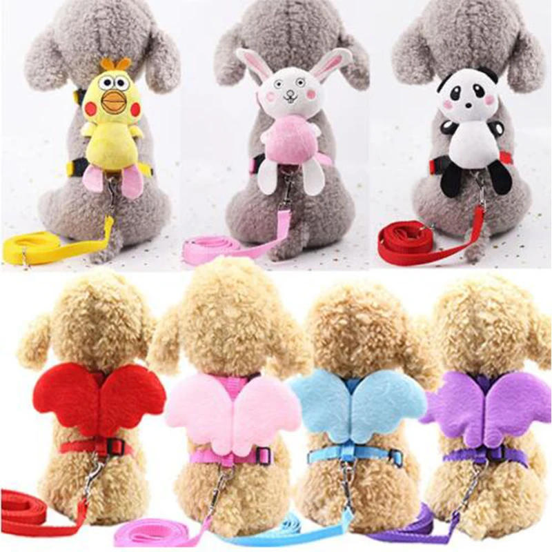 

Animal Dog Harness Angel Wings Pet Outdoor Walking Rope Dog Leash Puppy Vest Cat Chest and Back Traction Training Leadings