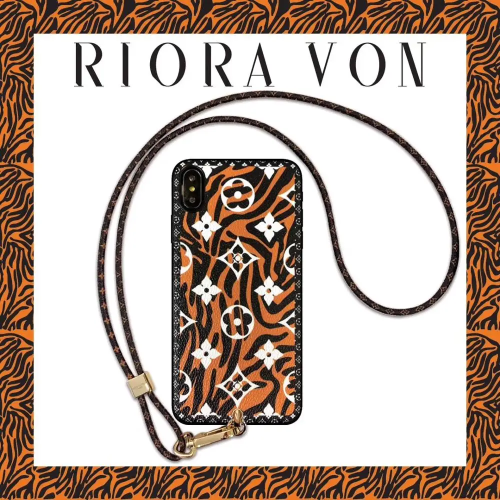 HOKEJ luxury classic big brand leather phone case for iPhone 11 11por 11por max 8Plus xs xsmax fashion phone bag - Цвет: Золотой