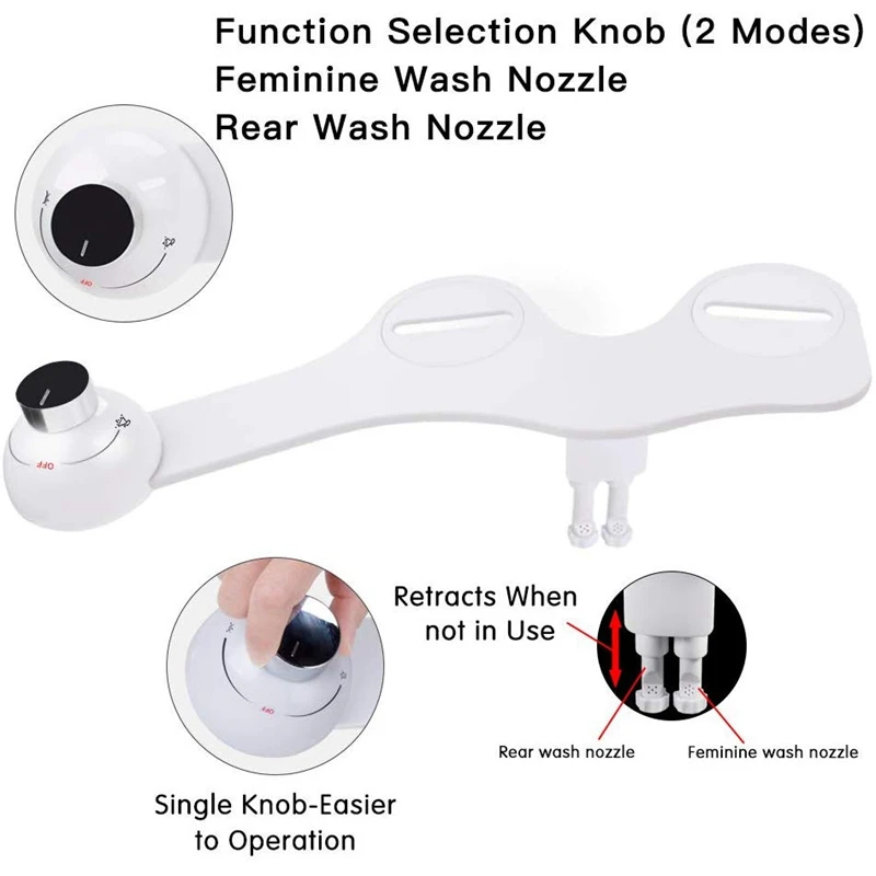 Cleaning Nozzle Fresh Water Non-Electric Mechanical Bidet Toilet Attachment Lady Washing Butt Spray