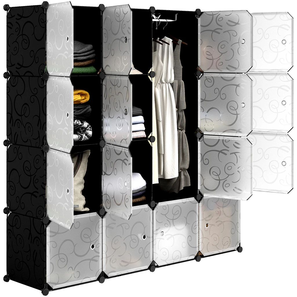 LANGRIA 16-Cube DIY модульный органайзер для хранения, стеллажи, шкаф, черный и белый Embo