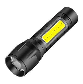 

COB LED Flashlight Powerful USB Flash Light New Design Mini Torch Light Super Bright Zoom Rechargeable Flashlight