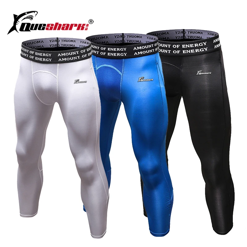 Профессиональные быстросохнущие мужские Компрессионные спортивные укороченные колготки для бега, термобелье, леггинсы для фитнеса, бодибилдинга, тренировочные длинные штаны