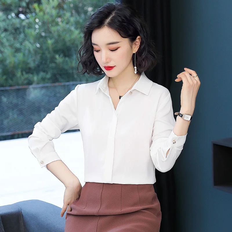 Korean Fashion Silk Women Blouses Satin Autumn White Women Shirts Plus Size XXXL Blusas Femininas Elegante Ladies Tops - 4.00018E+12