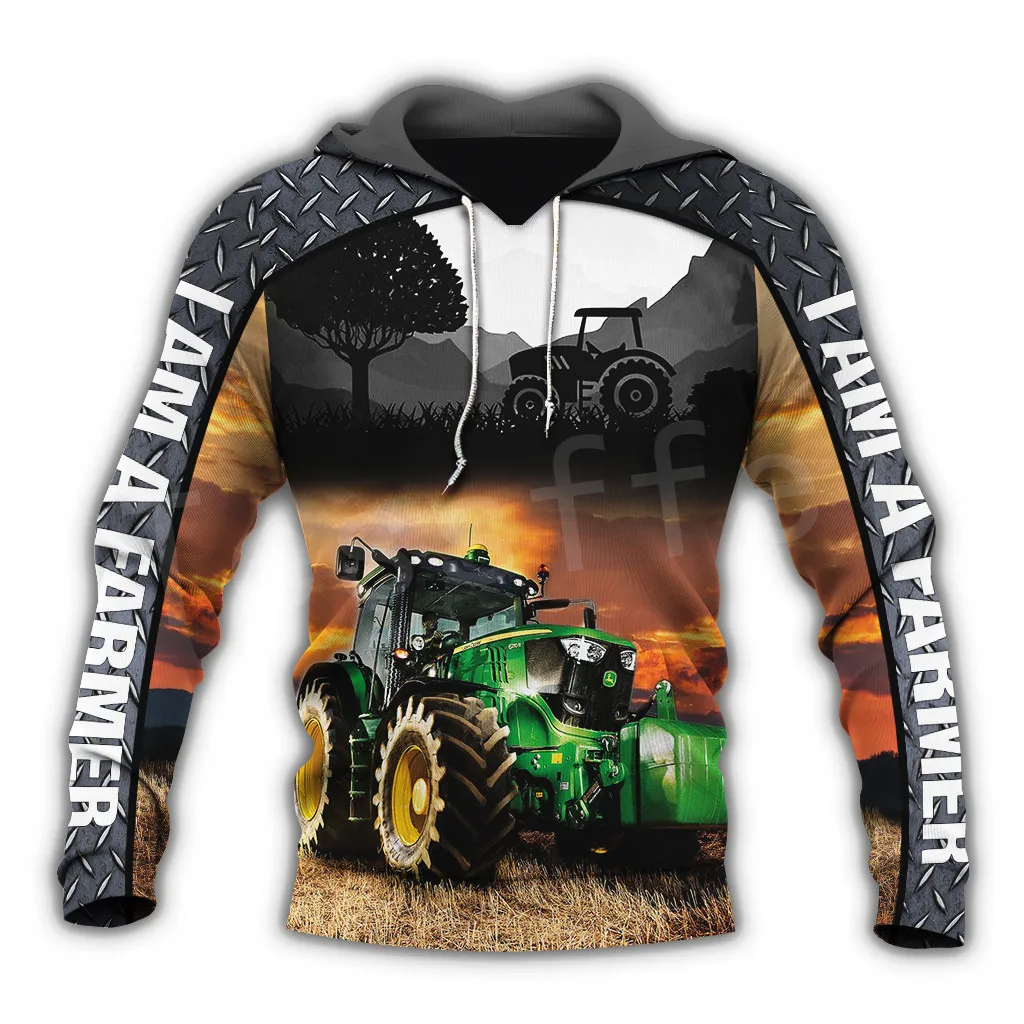 Tessffel Newest Worker Farmer Tractor instrument Tracksuit Funny NewFashion Pullover 3DPrint Zip/Hoodies/Sweatshirts/Jacket/ N-1 | Мужская