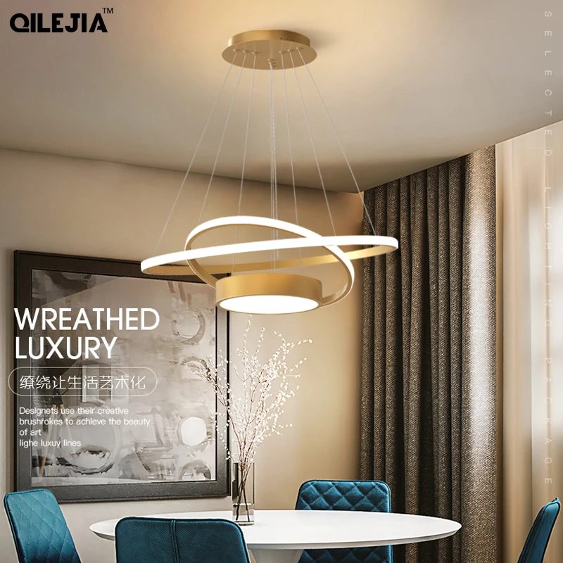 Modern LED pendant light for living room dining room kitchen room bar shop black golden color or white color LED pendant lamp