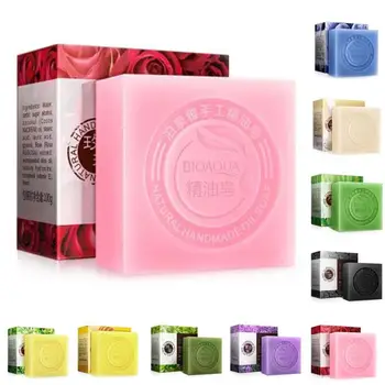 

Natural Organic Herbal Essential Oil Soap Whitening Skin Face Care Handmade Bath Care Tools Acne Soap Hair Cleansing Deep R W3B9