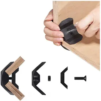 

8 PCS Black Wood Clamp Panel Connectors Right Angle Clip Set for Creative DIY Furniture Closet Storage Shelf Wood Clamp Panel