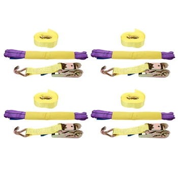 

auto accessorie Professional Ratchet Recovery Straps Trailer Tie Down Alloy Wheel Straps Set Yellow automobiles