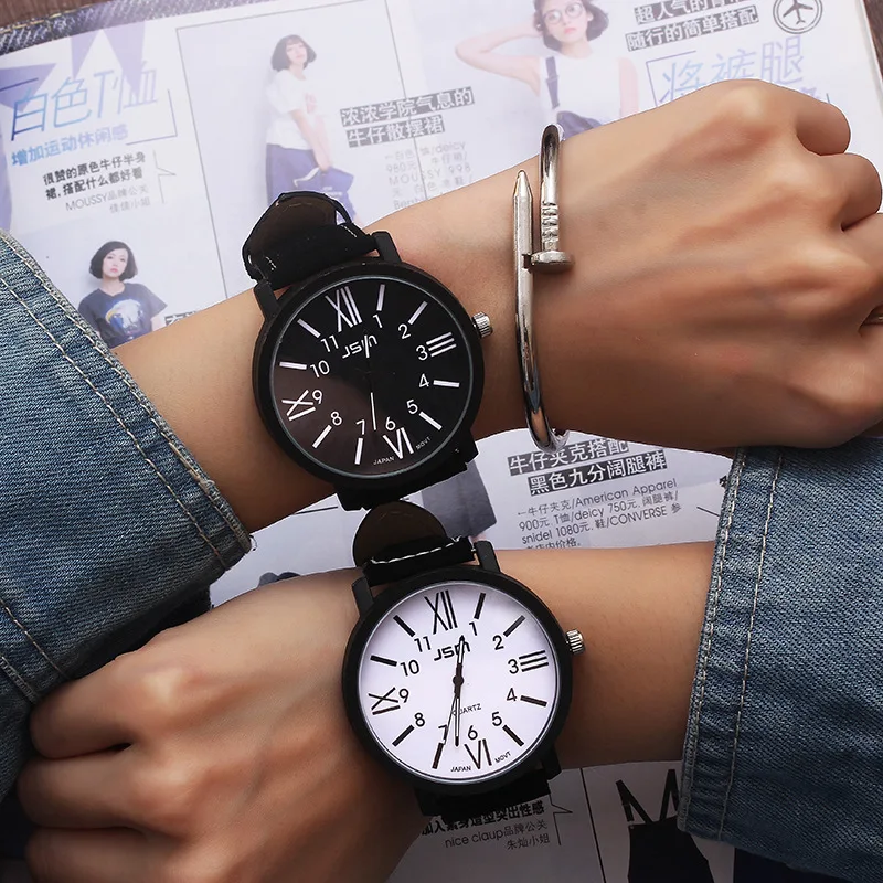 

Korean-style Trend Cool Pattern WOMEN'S Watch Dull Polish with Fashion Men Simple Students Couple Watch Meng Sister Watch Fashio