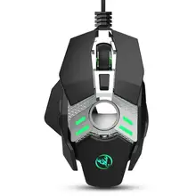 J200 esport gaming mouse 7-key programmable wired mouse 6400DPI ergonomics Cool LED variable light effect