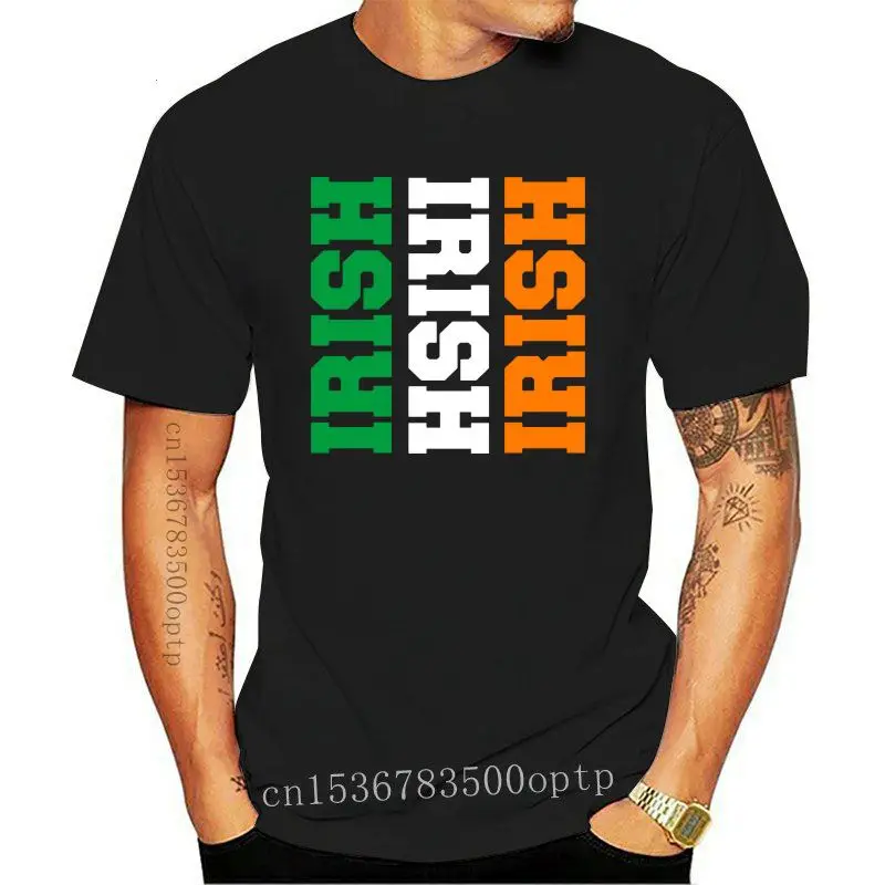 Design Irish Flag Colors T-shirt Men Letter T Shirt Party Tshirt Holiday Tops Cotton Tees High Quality Adult Oversized Clothes N |