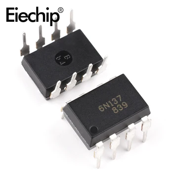 

20pcs DIP integrated circuit Optocoupler 6N136 6N137 6N139 Optoisolator Transistor with Base Output 5000Vrms for relay module