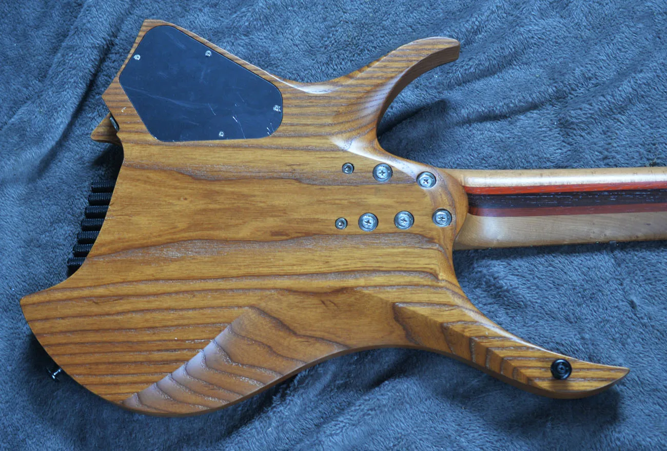 7 Strings Headless Electric Guitar Fanned frets Roasted Maple Neck Ergonomic asymmetric neck headless electric guitar