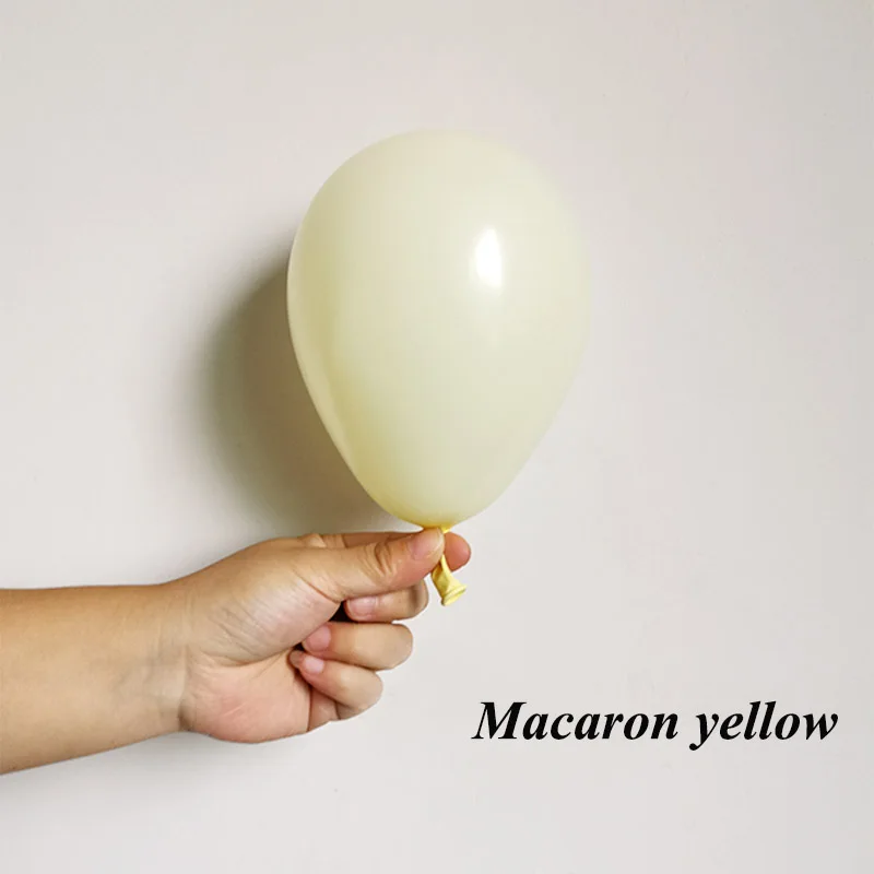 50pcs 5 inch Beige pink Latex Balloons Mini Gold Sapphire blue Party Globos Baby Shower Wedding Birthday Decorations kids Supply - Цвет: Macaron yellow