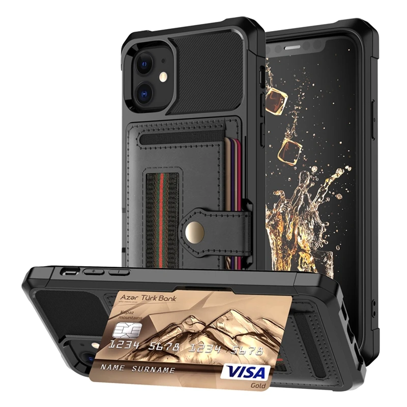 Держатель для карт, чехол для iphone 11 Pro Max из искусственной кожи, чехол для iphone 11 X XS XR XS Max 6 6s 7 8 plus, чехол с подставкой