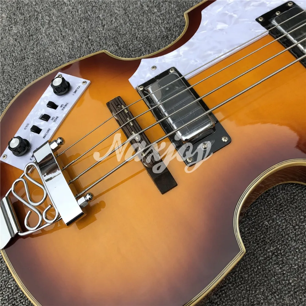Закат Hofner Скрипка 4 струны электрическая бас гитара BB2 значок серии Hofner клен Винтаж CT бас
