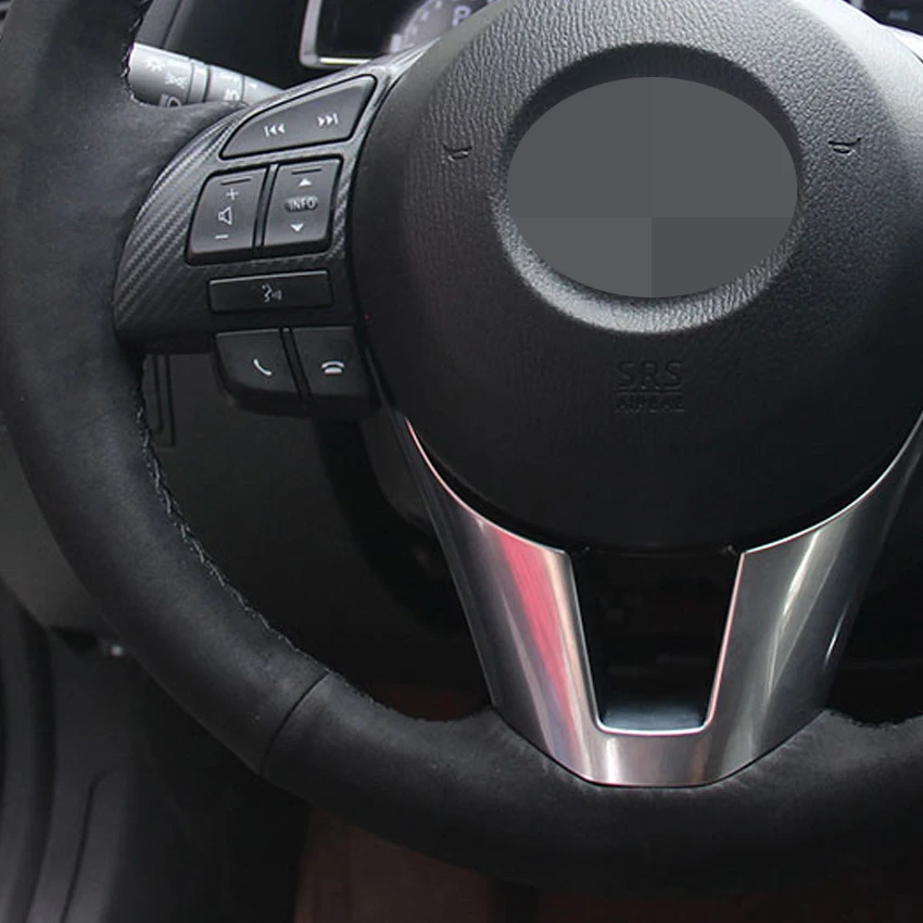 Черного цвета из мягкой замши чехол рулевого колеса автомобиля для Mazda 3 Axela 6 Atenza 2