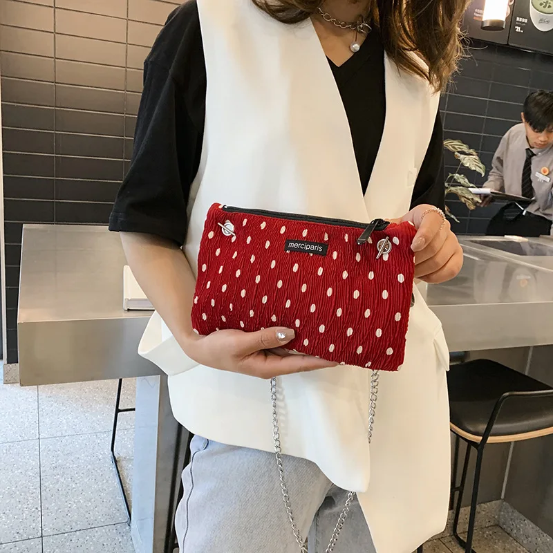 ##BUY pleated wave point mobile phone with velvet face and feel like a small square bag with single shoulder slanted with a girl #039;s bag