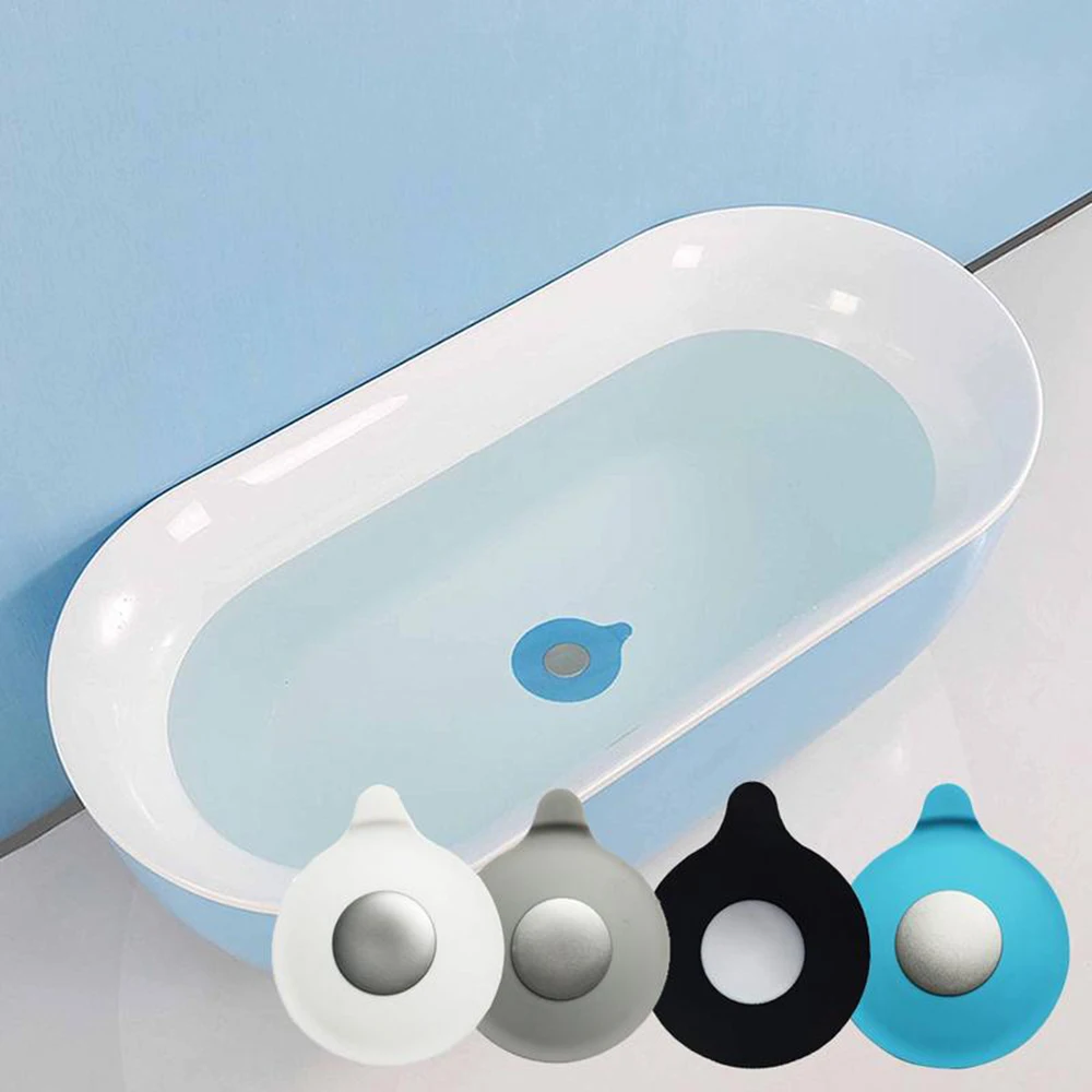 lavandería de Wimaha cocina diseño de gota de agua azul Tapón de desagüe para bañera de silicona reciclable uso universal tapón de drenaje para bañera 