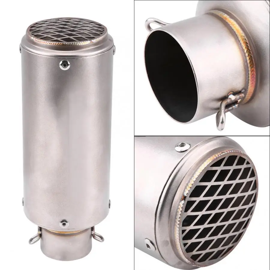 Motorcycle Exhaust Muffler Tail Pipe Tip Tailpipe Silver Stainless Steel Universal
