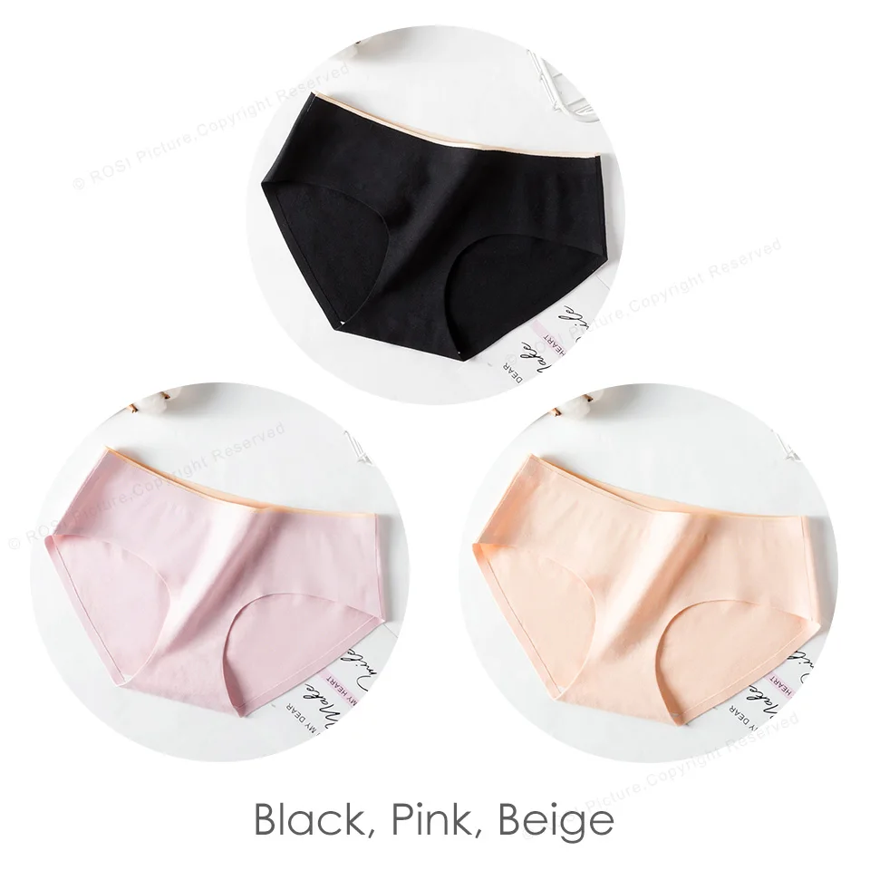 Black Pink Beige Новые Бесшовные женские трусы, сексуальные хлопковые трусики, женское нижнее белье, трусы, женское нижнее белье, интимные женские трусики - Цвет: Black Pink Beige