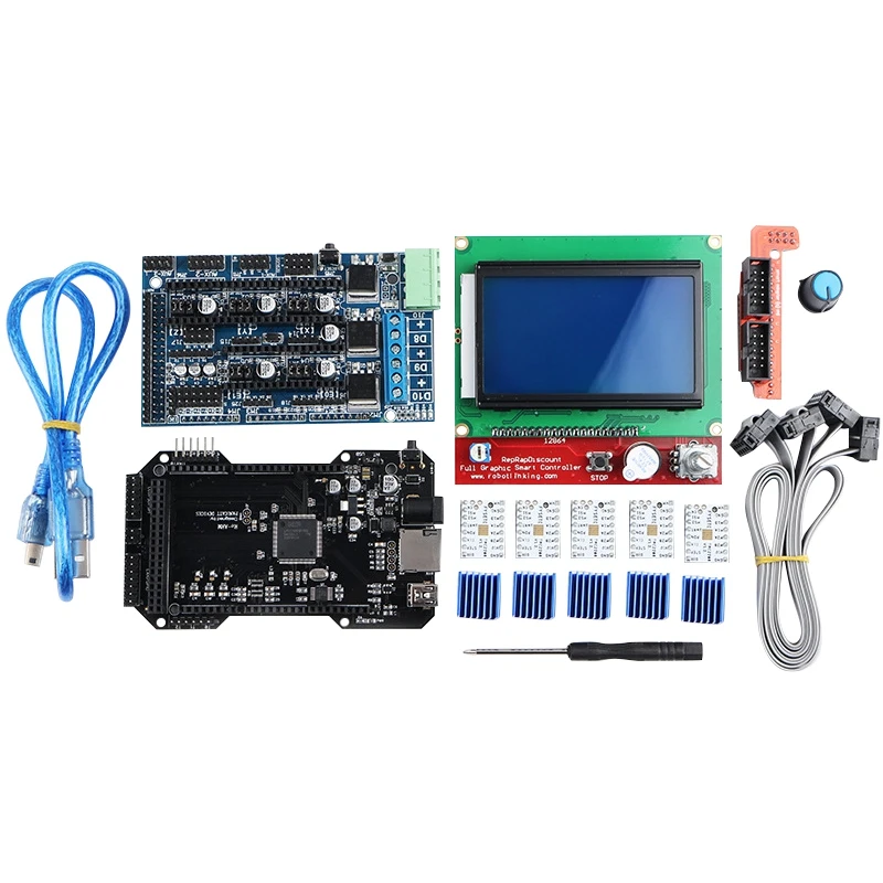 Clone Re-Arm 32 Bit материнская плата Ramps 1,5 и 12864 ЖК-дисплей с Tmc2208 драйвером для деталей 3d принтера