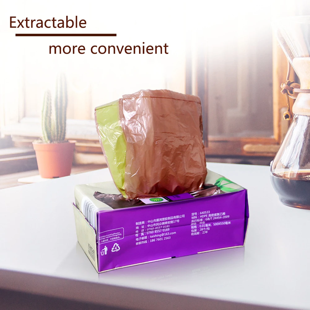 

40pcs Hotel Kitchen Garbage Trash Plastic Bag Environmentally Degradable Biodegradable Load-Bearing With Drawstring For Home