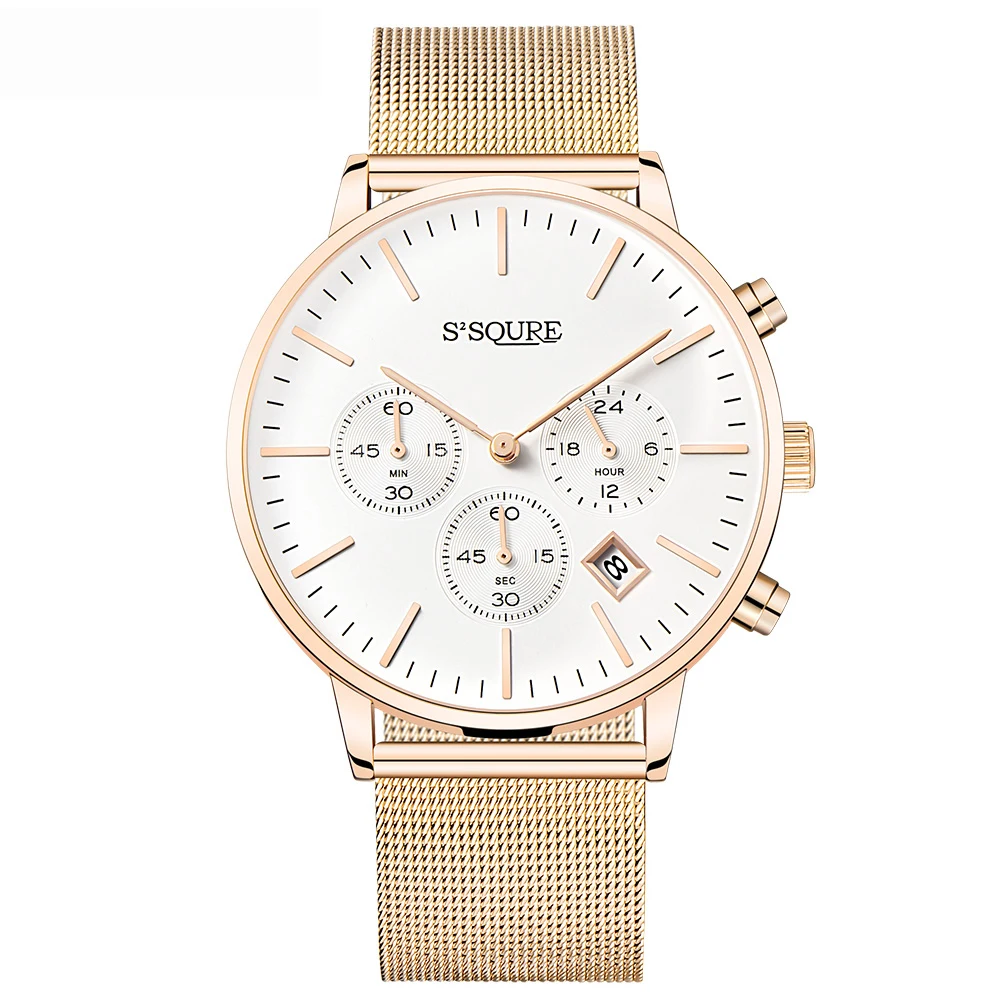 

2020 New Listing Men Business Watch Leather Strap Automatic Date Multi-function Waterproof Quartz Men's Watch Fashion Men Watch