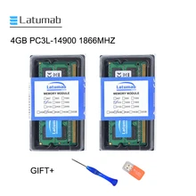 Latumab 4 ГБ 8 ГБ DDR3L 1866 МГц PC3L 14900 память ноутбука ОЗУ SODIMM 204 шпильки ноутбук превосходного качества модуль SODIMM 1,35 в ram