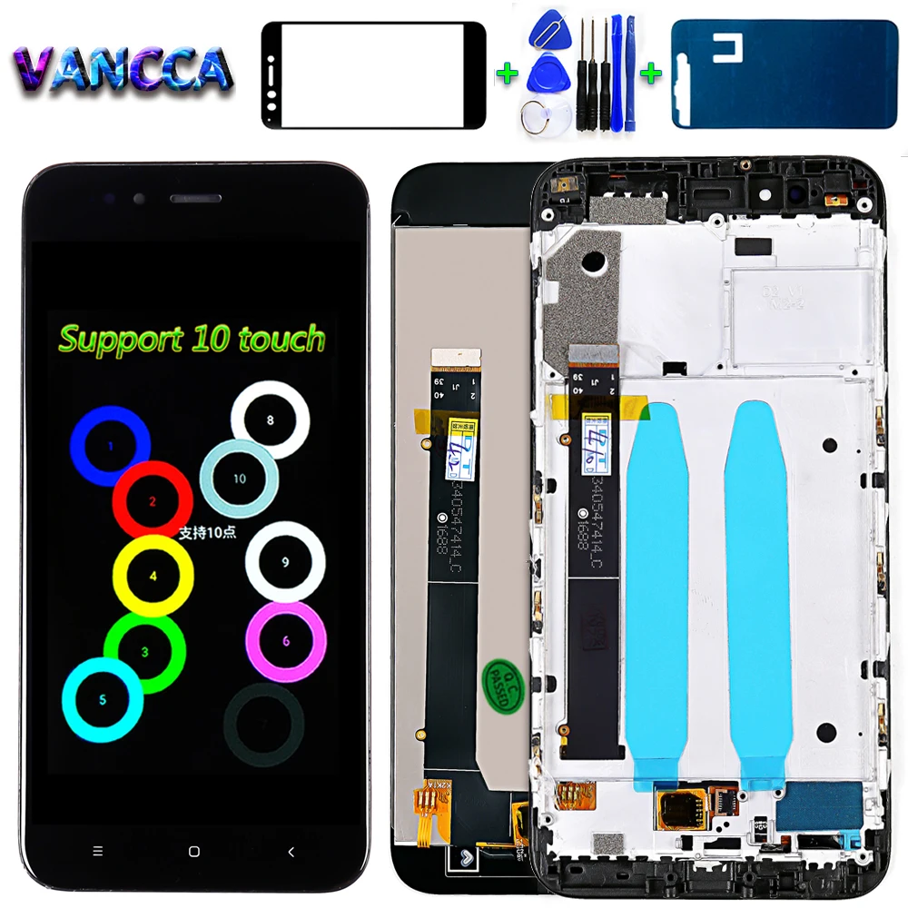 Сенсорный ЖК экран Vancca 5 дюйма для Xiaomi MI 5X дигитайзер в сборе A1 рамка с 10