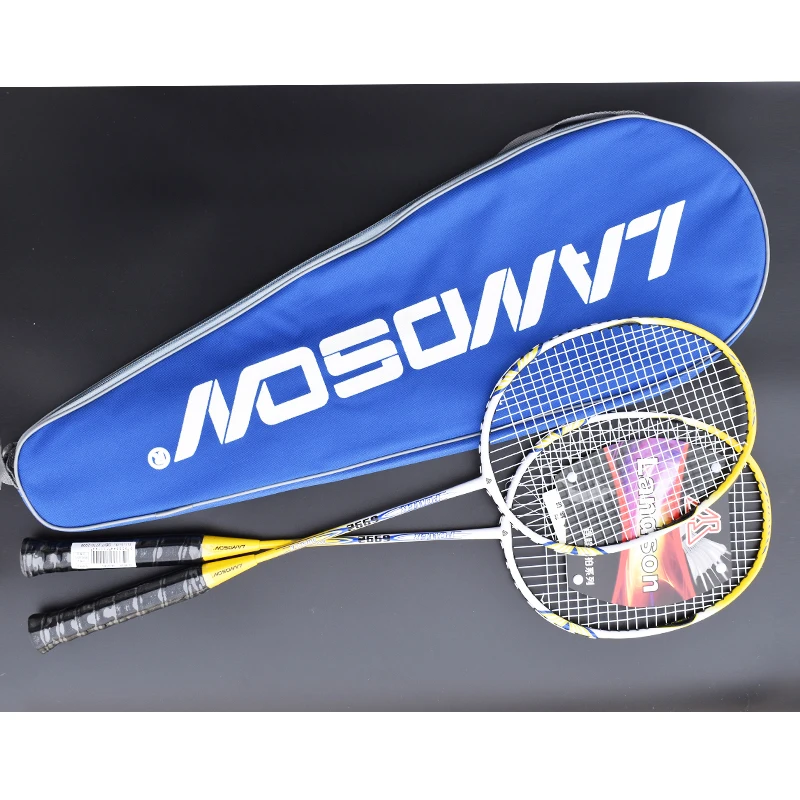 

LANDSON A Pair of Durable Iron Alloy Badminton Racket Ball Control Type (Both Defensive and Offensive) 20-23 LBS Racket