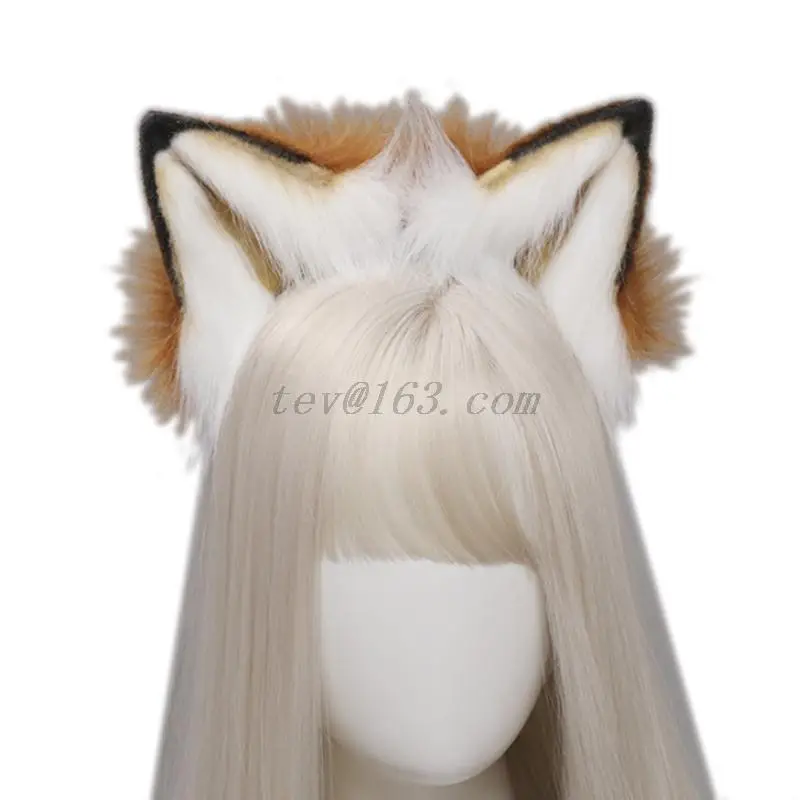 Lovely Animal Faux Fur Wolf Ears Headband Realistic Furry Fluffy Hair Hoop Lolita Anime Masquerade Cosplay Costume wonder woman costume Cosplay Costumes